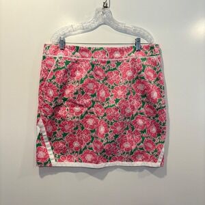 Island Republic Floral Skirt Pink Green White Trim Golf Tennis‎ Womens Size 16